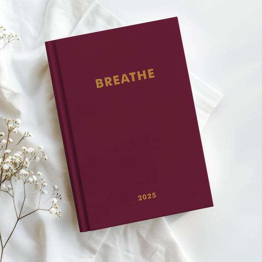 LIFE PLANNER 2025 • BREATHE • BURGUNDY